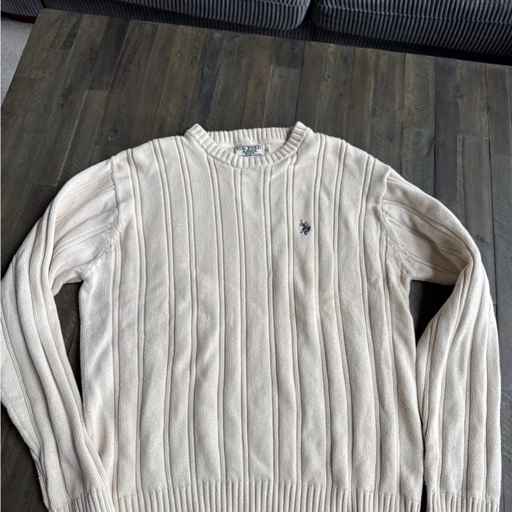 U.S. Polo Assn. Men's Beige Crewneck Sweater
